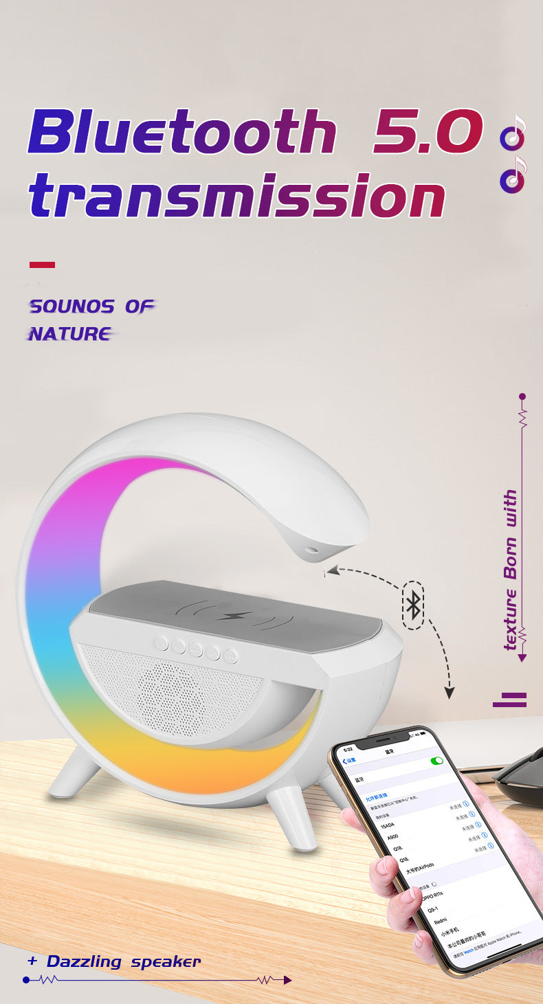 G Lamp Smart Bluetooth Speaker – LED RGB Light & Wireless Charger