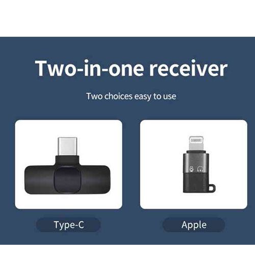 K9 Double Wireless Mic – With iPhone, Type-C & Android Connectors