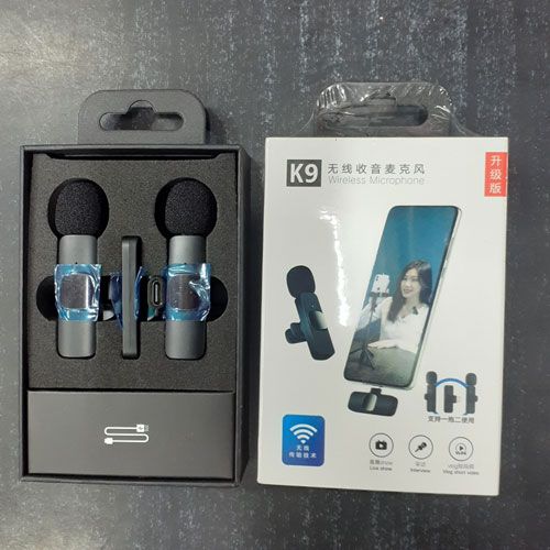 K9 Double Wireless Mic – With iPhone, Type-C & Android Connectors