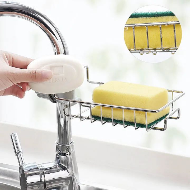 Stainless Steel Sink Rack – Faucet Sponge & Storage Organizer