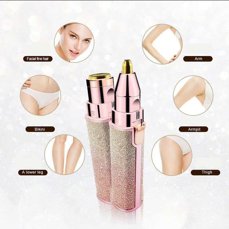 2-in-1 Rechargeable Eyebrow Trimmer & Shaver – Painless Hair Remover