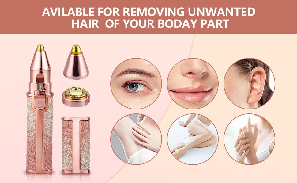 2-in-1 Rechargeable Eyebrow Trimmer & Shaver – Painless Hair Remover