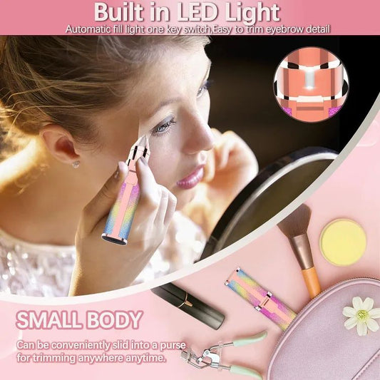2-in-1 Rechargeable Eyebrow Trimmer & Shaver – Painless Hair Remover