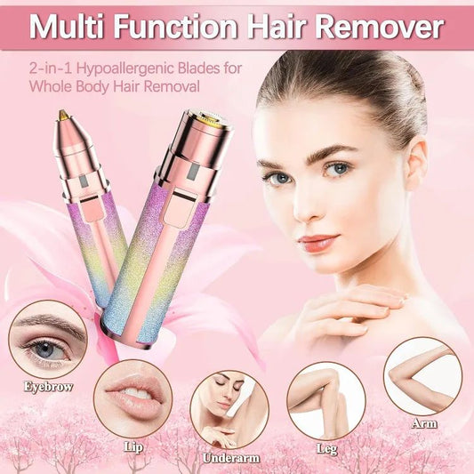 2-in-1 Rechargeable Eyebrow Trimmer & Shaver – Painless Hair Remover