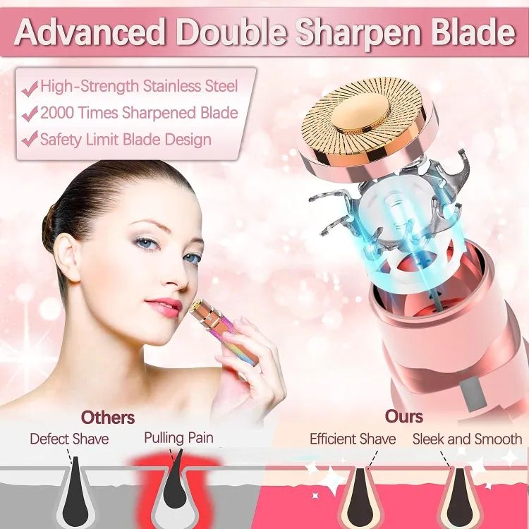 2-in-1 Rechargeable Eyebrow Trimmer & Shaver – Painless Hair Remover