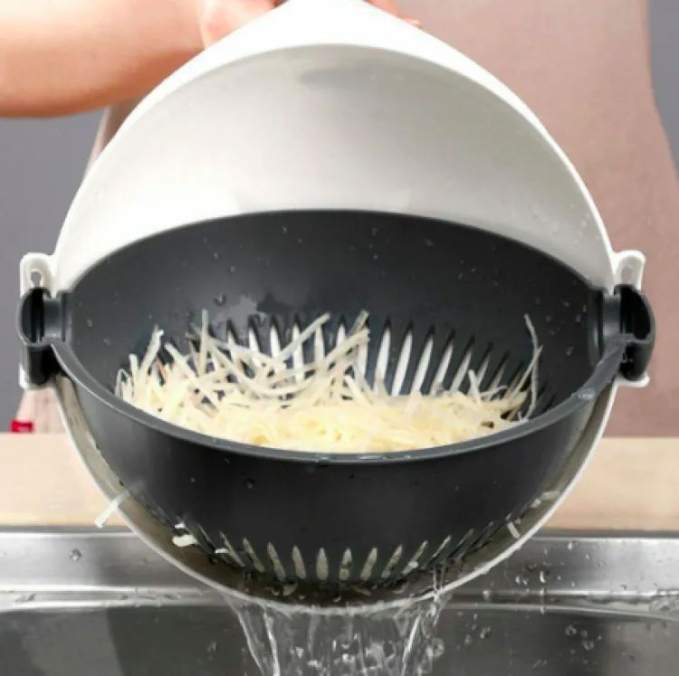 9-in-1 Multifunction Vegetable Cutter – Rotating Drain Basket